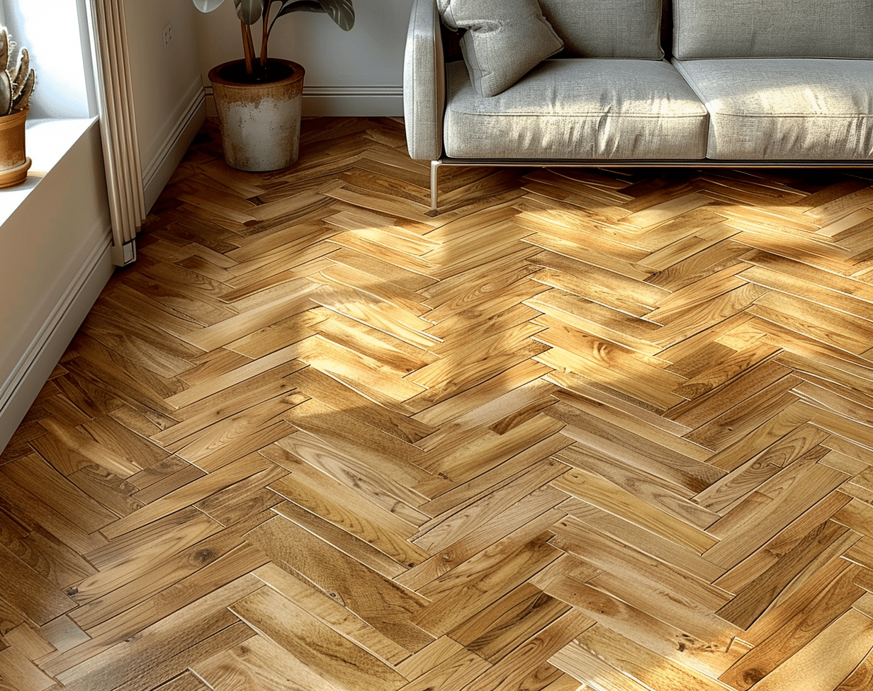 Chevron pattern wood floors